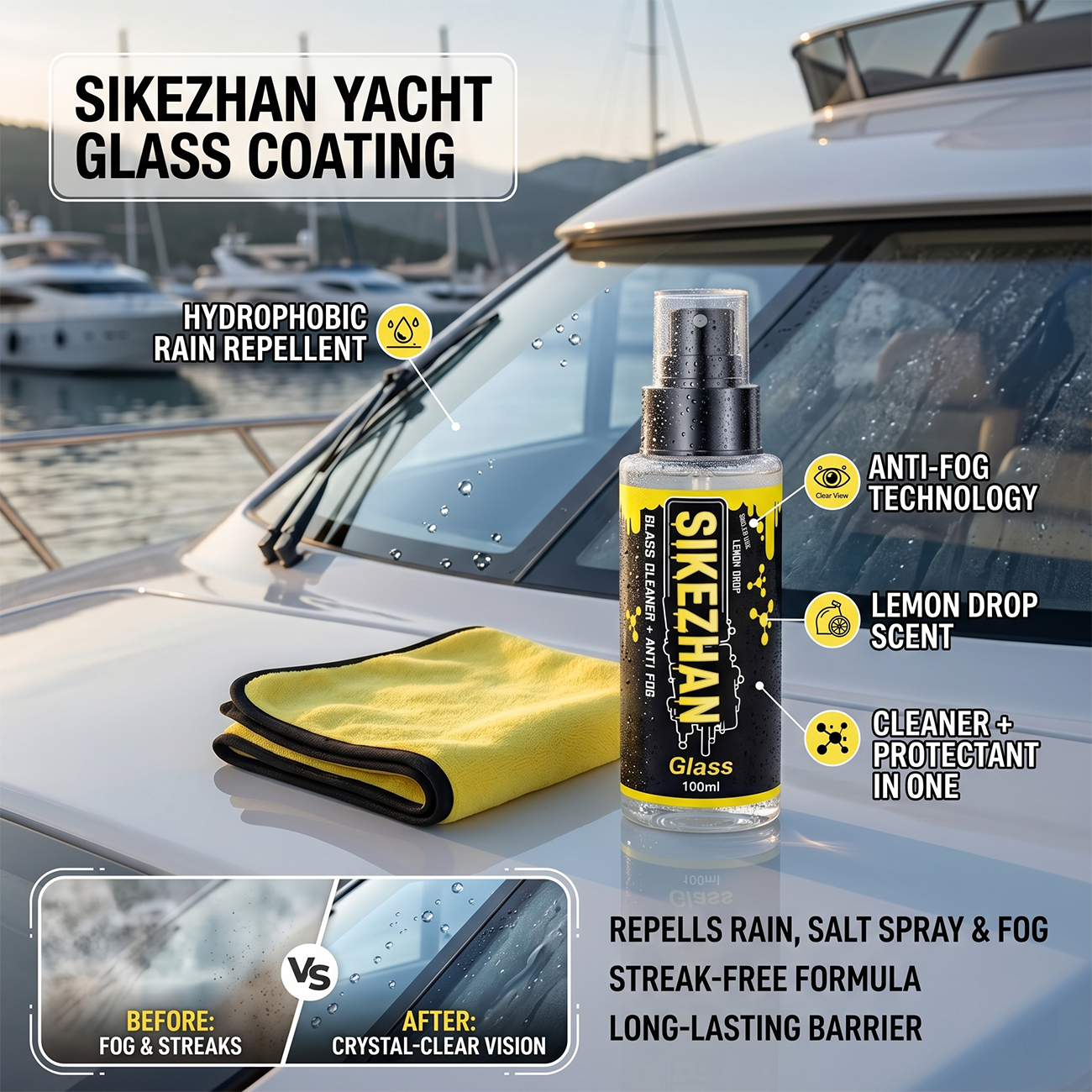 2-in-1 Anti-Fog Spray & Glass  – Glass Cleaner Streak recenzja i cena