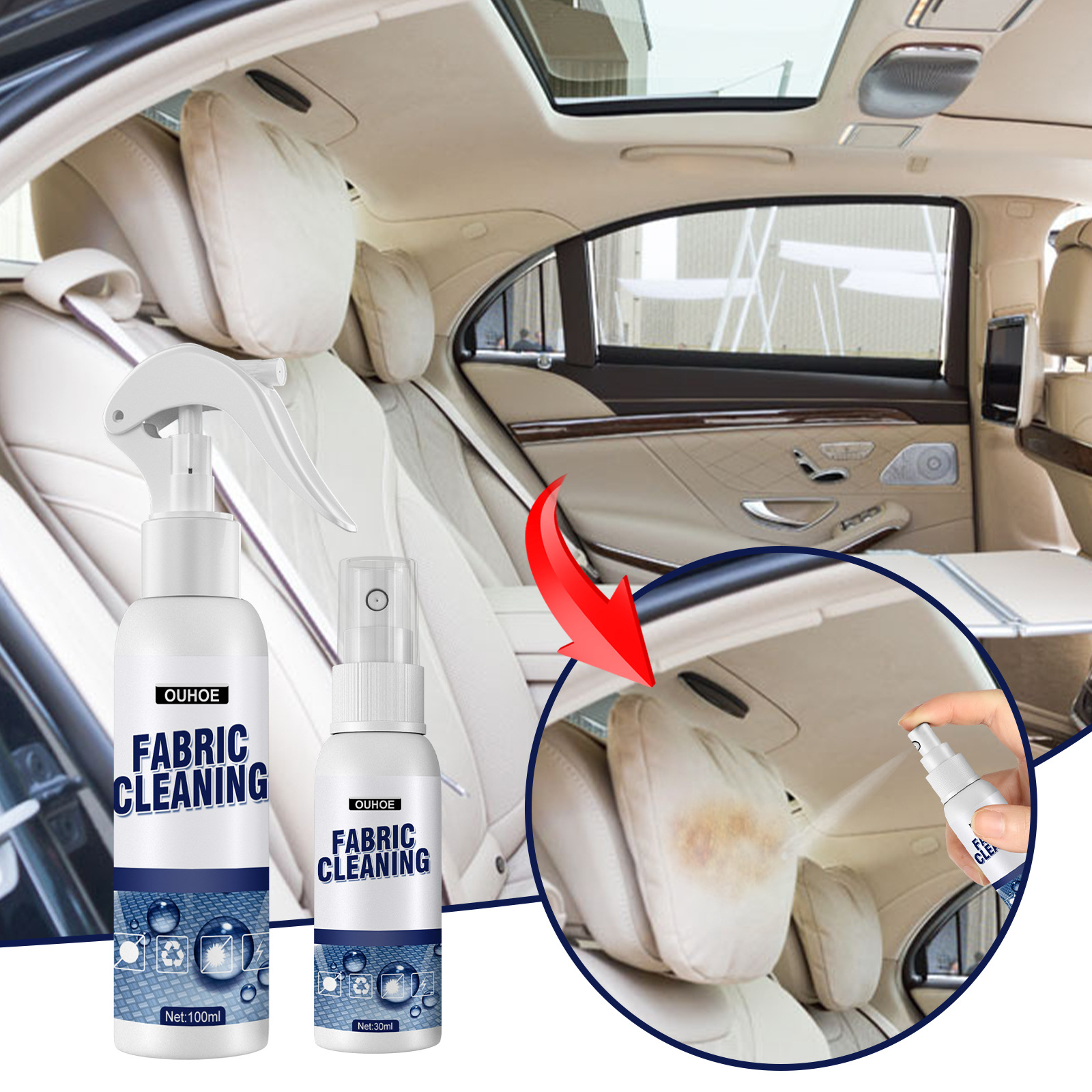 Fabric Cleaning Spray Car Clea – Seat Cleaner Fabric recenzja i cena