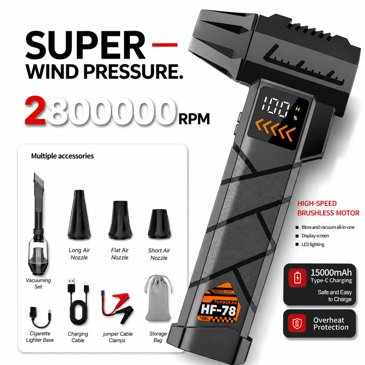 Super Powerful 2800000RPM Elec – Dryer Car Blower recenzja i cena