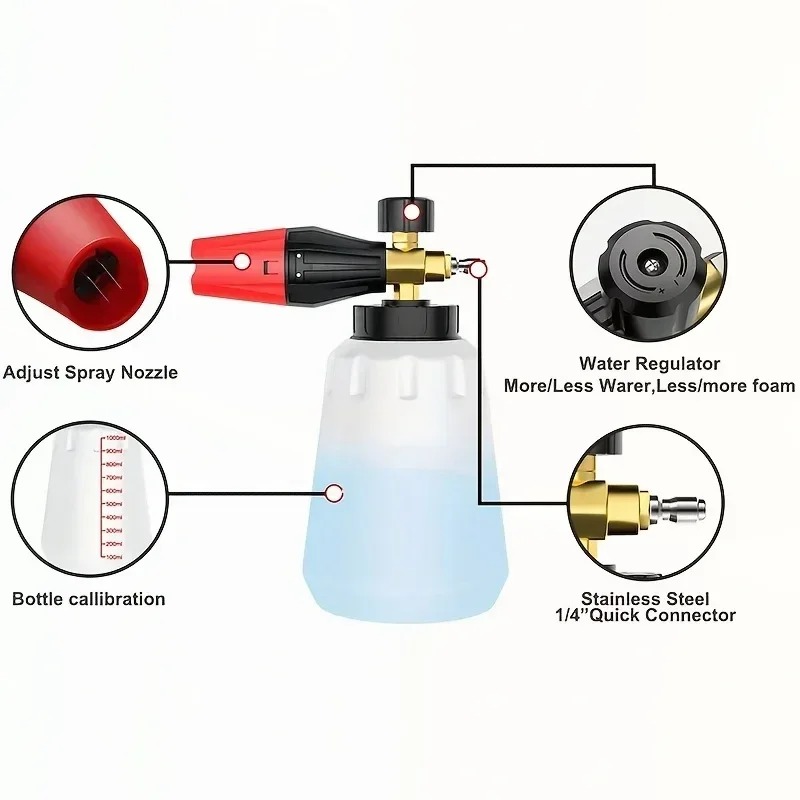 Adjustable Snow Foam Lance 1L  – Pressure Washer Foam Gun recenzja i cena
