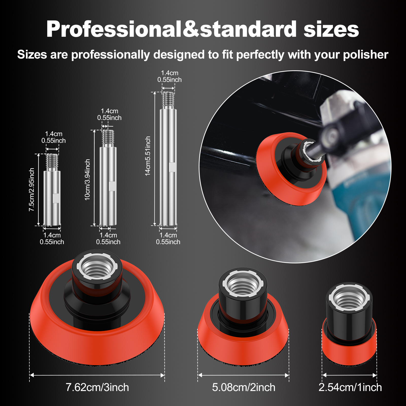 M14 Thread Polisher Extension  – Polish Pad Set Buffer recenzja i cena